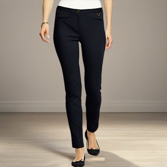 Talbots Dalton Black Equestrian Style Ankle Pants Size 10 Preppy Office Casual - Picture 1 of 9